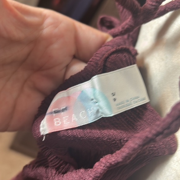 NEW Free People Martina maroon burgundy wine deep V neck tiered maxi dress, S - Picture 15 of 15